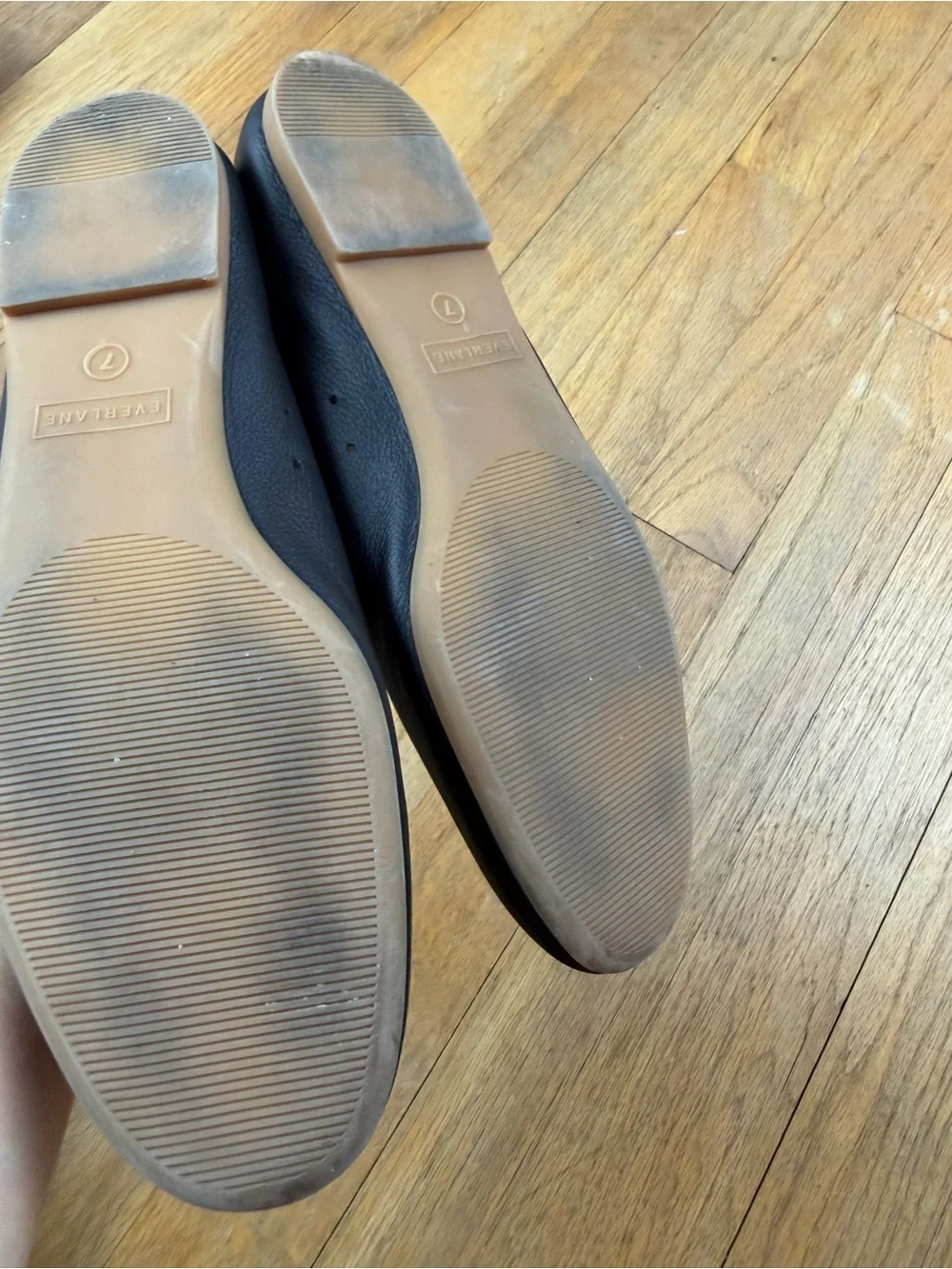 Everlane Black Leather Slip-On Ballet Flats